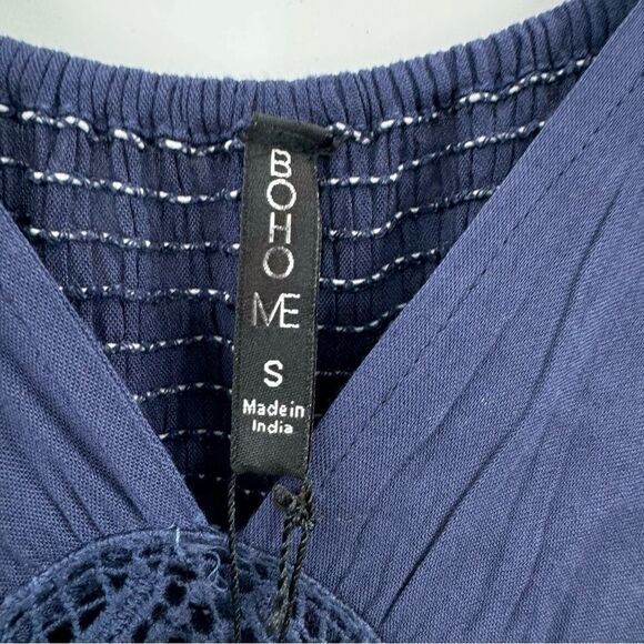 3For$20 Bohome Collection Blue Boho Dress Navy Blue NWT Size - Picture 4 of 6